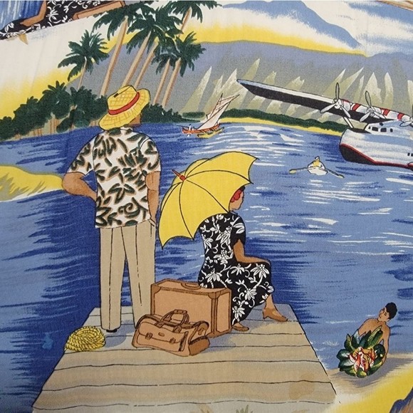 Rey Spooner Luau Hawaiian Short Sleeve Shirt Size XL Rayon tropical Cruisewear - Picture 6 of 12